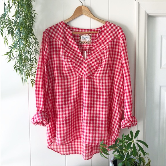 Anthropologie Tops - Anthropologie NWT Holding Horses Gingham Tunic 14